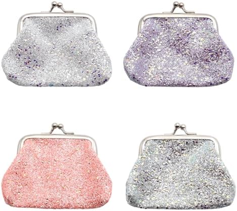 Amazon.com: Honbay 4PCS Glitter Sequin Coin Purse Kiss Lock Change